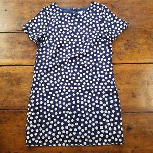 J.Crew Navy Polka Dot Midi Dress